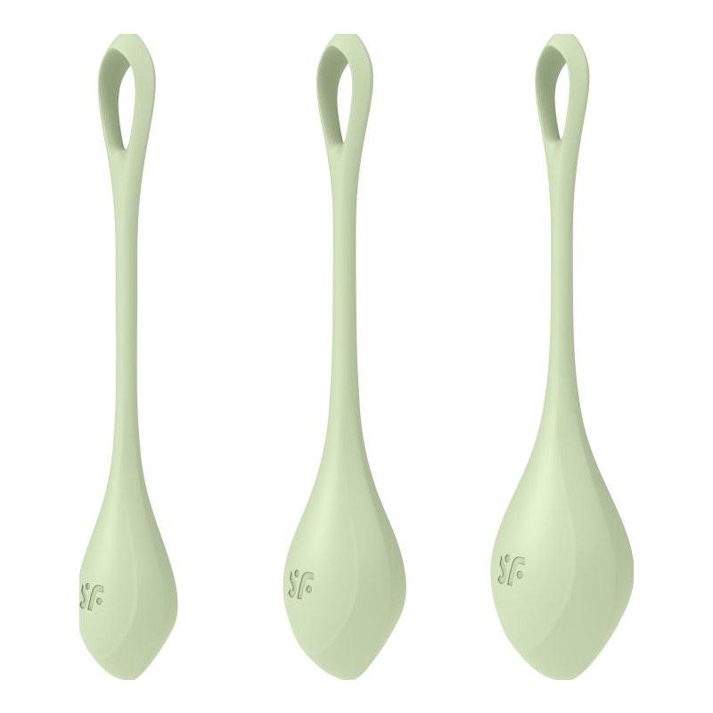 Satisfyer Yoni Power Balls 2 Green 3 Pc Set - Adult Toys