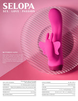 Selopa BUTTERFLY LOVE - Pink 13.8 cm USB Rechargeable Butterfly Vibrator - VIBRATORS