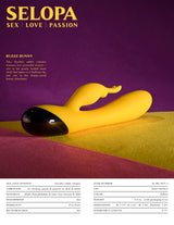 Selopa BUZZZ BUNNY - Yellow 19.7 cm USB Rechargeable Rabbit - VIBRATORS