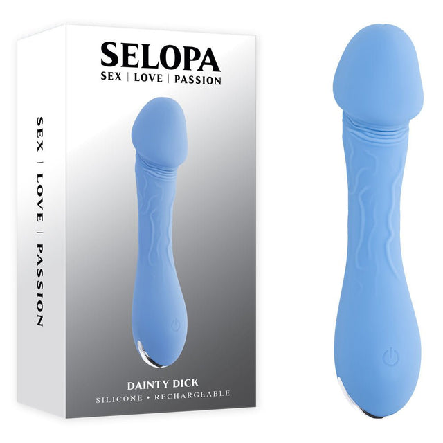 Selopa Dainty Dick Baby Blue USB Rechargeable Mini Vibrator 11.9 cm - VIBRATORS