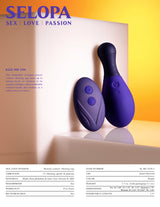 Selopa EGG ME ON - Purple 10 cm USB Rechargeable Egg with Wireless Remote - BULLETS & EGGS