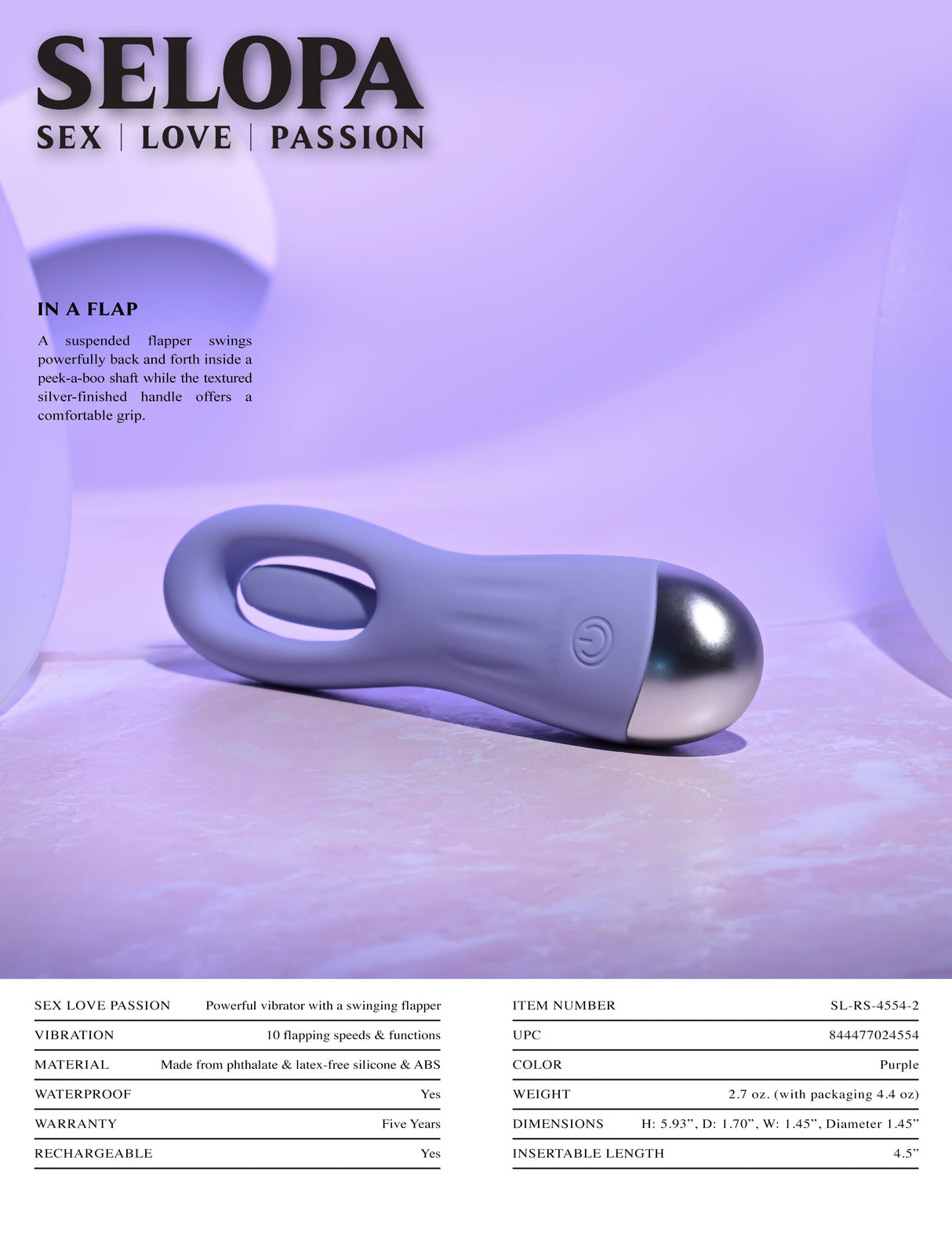 Selopa IN A FLAP - Purple Flicking Stimulator - Naughty by Nature Adult Store