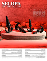 Selopa INTRO TO PLUGS - Black Butt Plugs - Set of 4 - ANAL TOYS