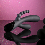Selopa Triple Aces Black 19.7 cm Triple Stimulator Vibrator - VIBRATORS