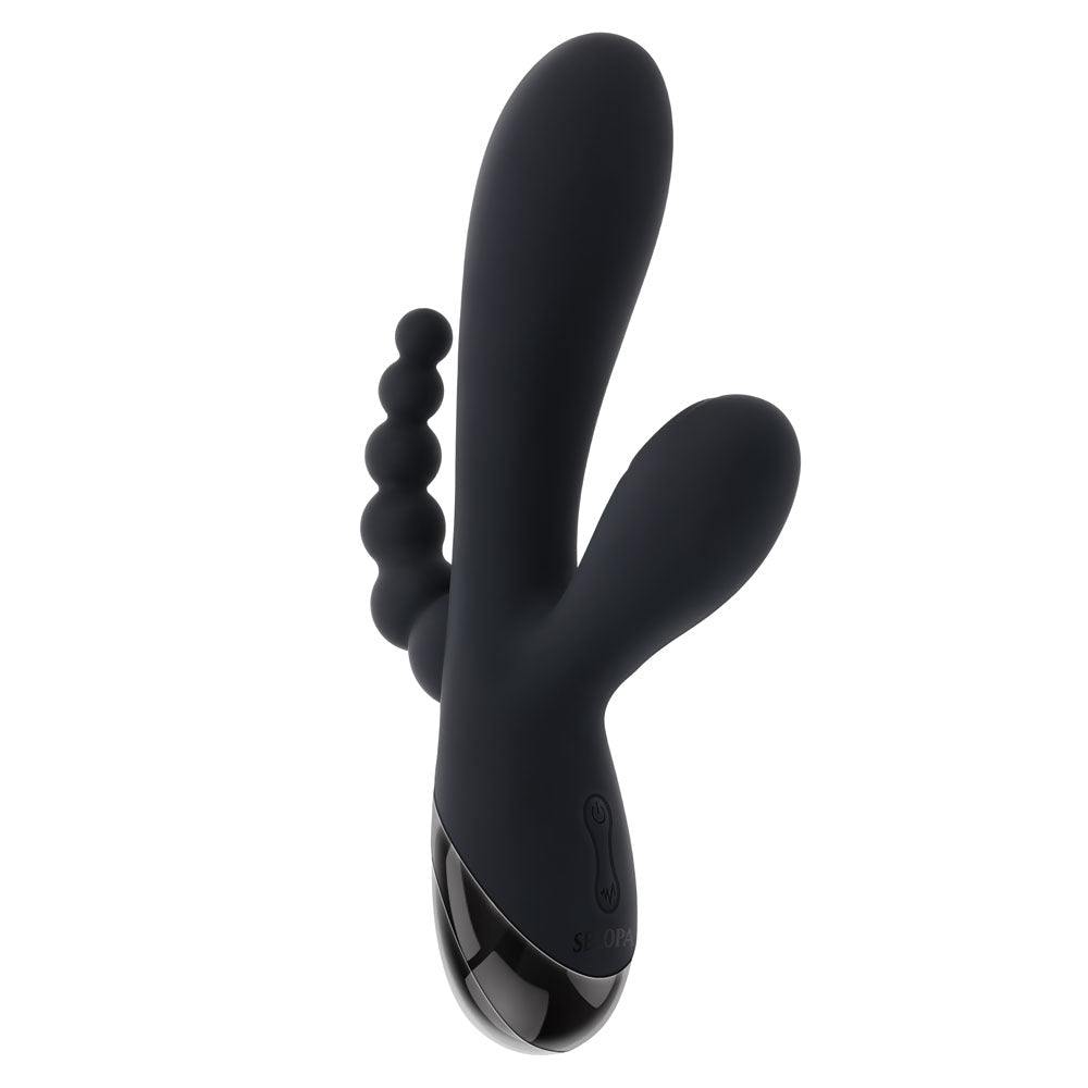 Selopa Triple Aces Black 19.7 cm Triple Stimulator Vibrator - VIBRATORS