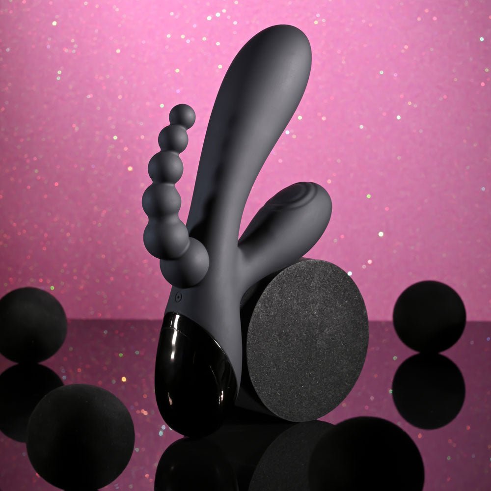 Selopa Triple Aces Black 19.7 cm Triple Stimulator Vibrator - VIBRATORS