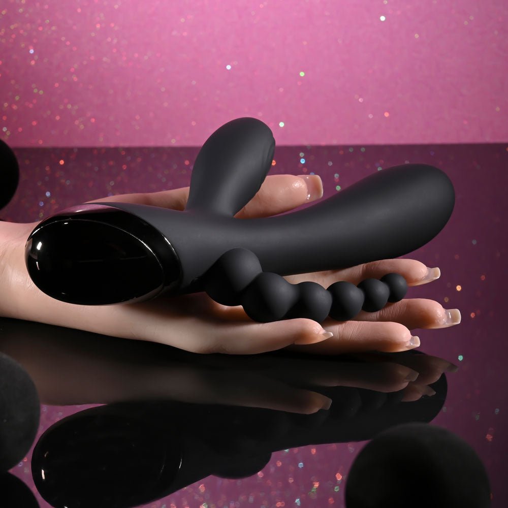 Selopa Triple Aces Black 19.7 cm Triple Stimulator Vibrator - VIBRATORS