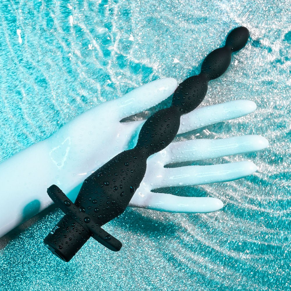 Selopa VIBRATING BUTT BEADS - Black 22 cm USB Rechargeable Vibrating Anal Beads - Anal Toys