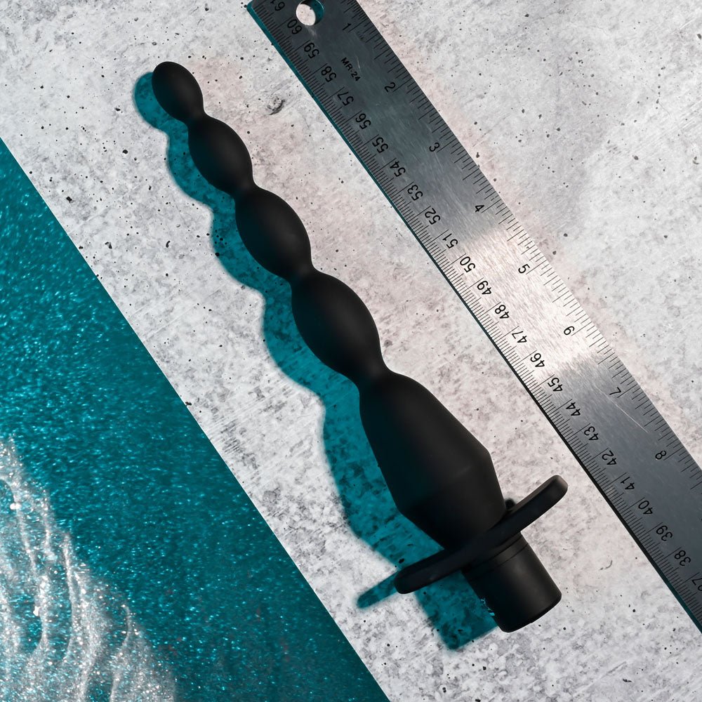 Selopa VIBRATING BUTT BEADS - Black 22 cm USB Rechargeable Vibrating Anal Beads - Anal Toys