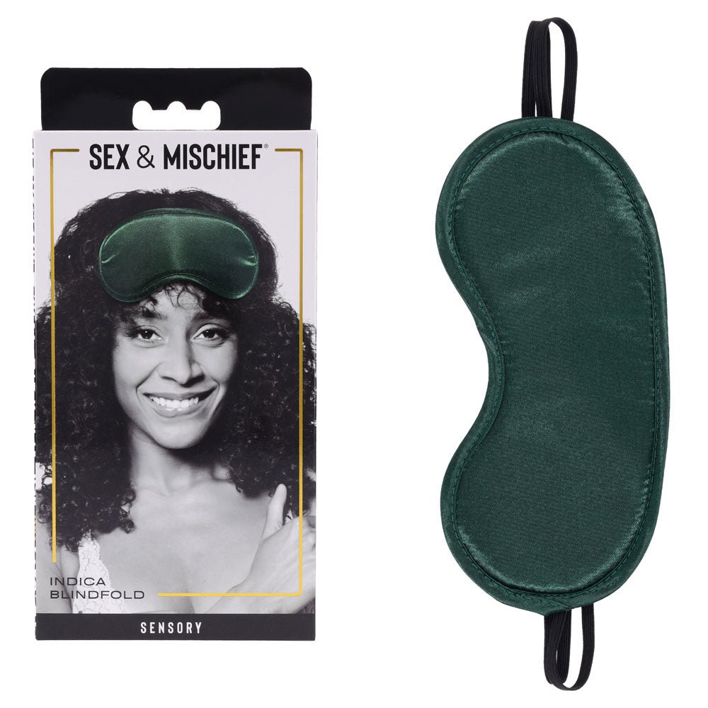 Sex and Mischief Indica Blindfold Green Eye Mask for Adults - BONDAGE - TOYS