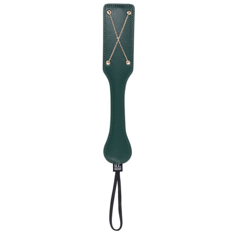Sex And Mischief Indica Chain Impressions Paddle In Green And Gold - BONDAGE - TOYS
