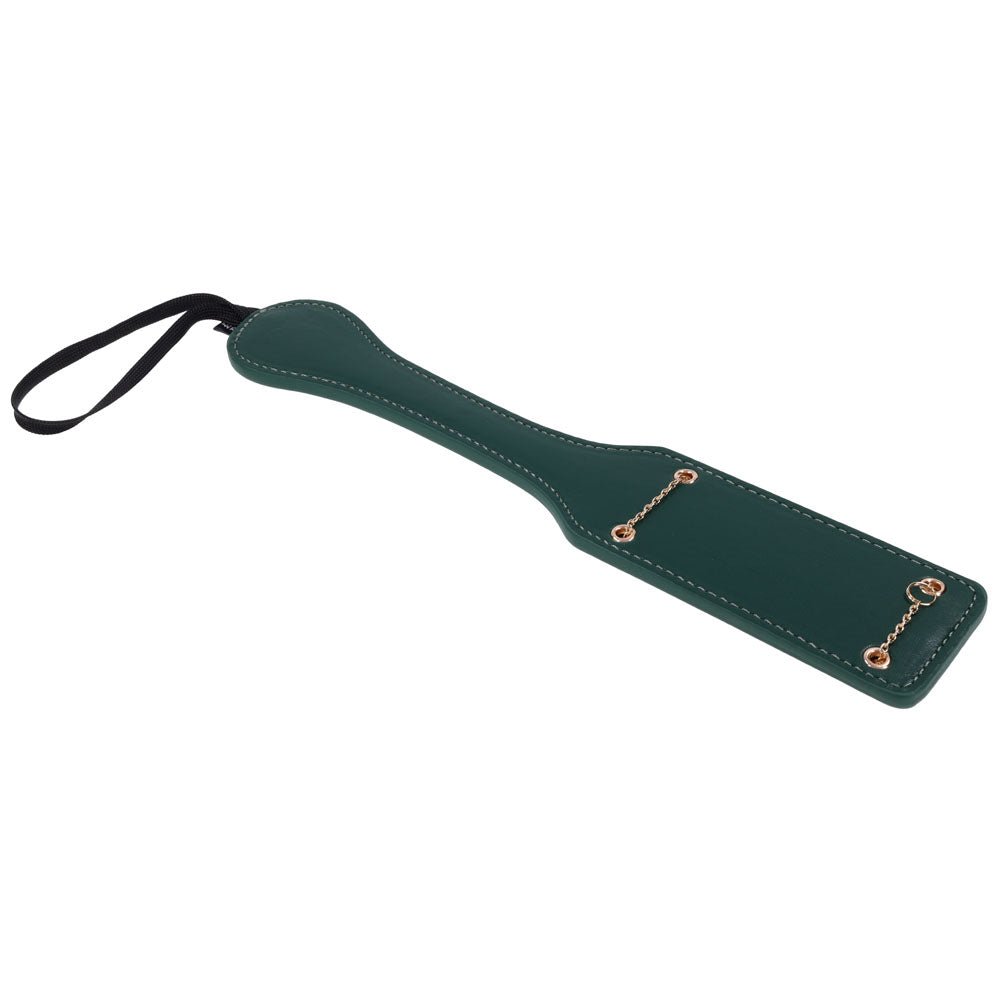 Sex And Mischief Indica Chain Impressions Paddle In Green And Gold - BONDAGE - TOYS
