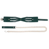 Sex And Mischief Indica Cutout Collar And Leash Green And Gold Restraint - BONDAGE - TOYS