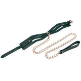 Sex And Mischief Indica Cutout Collar And Leash Green And Gold Restraint - BONDAGE - TOYS