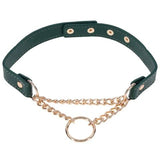 Sex and Mischief Indica Day Collar Green Gold Adjustable Strap - BONDAGE - TOYS