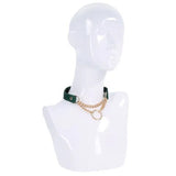 Sex and Mischief Indica Day Collar Green Gold Adjustable Strap - BONDAGE - TOYS