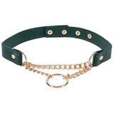 Sex and Mischief Indica Day Collar Green Gold Adjustable Strap - BONDAGE - TOYS
