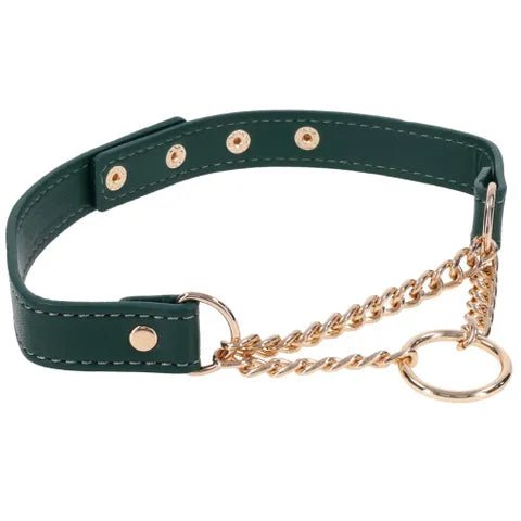 Sex and Mischief Indica Day Collar Green Gold Adjustable Strap - BONDAGE - TOYS