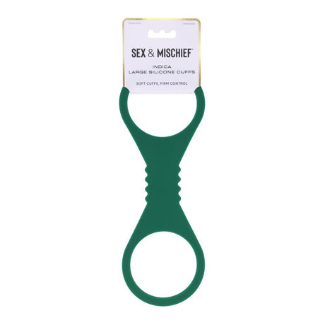 Sex And Mischief Indica Large Silicone Cuffs Green Restraints - BONDAGE - TOYS