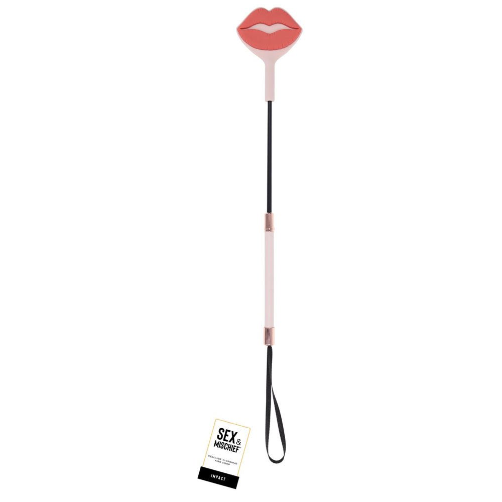 Sex And Mischief Peach Lip Kiss Crop Whip For Sensual Play - BONDAGE - TOYS