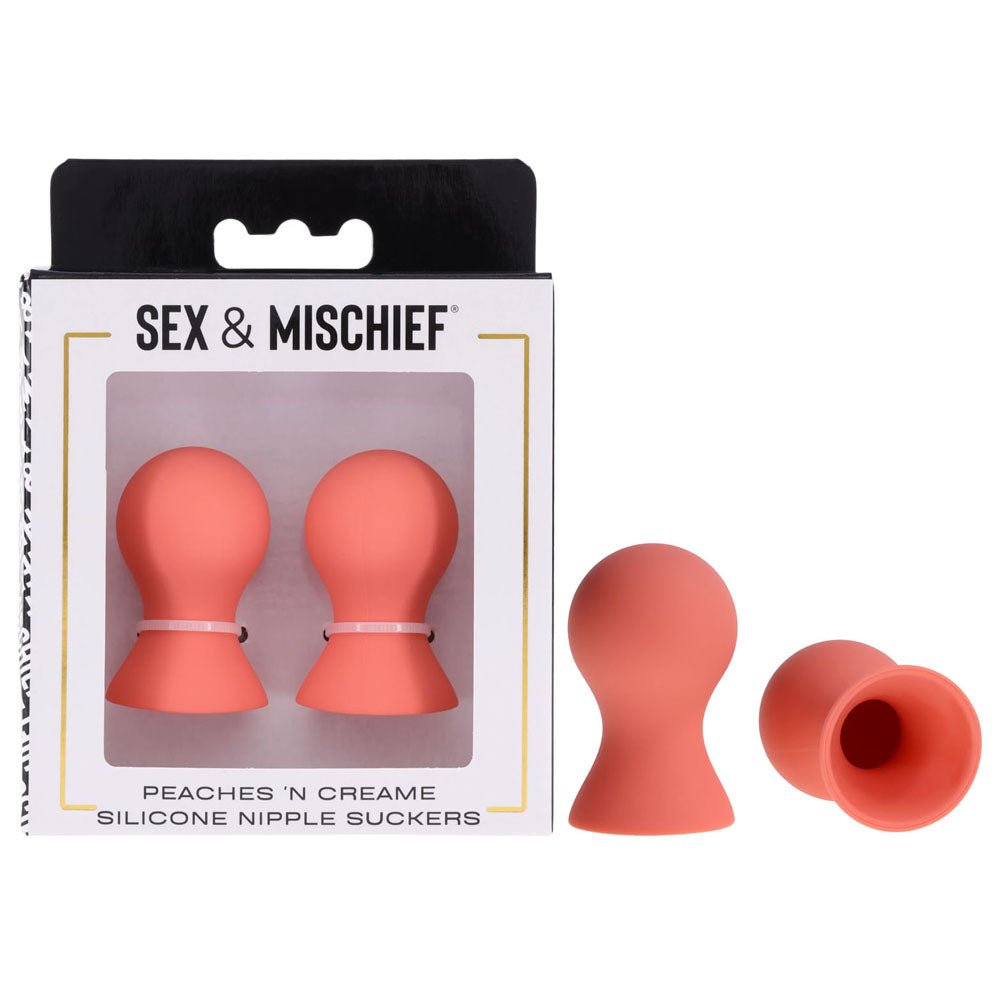 Sex And Mischief Peaches And CreaMe Silicone Nipple Suckers Set Of 2 - BONDAGE - TOYS
