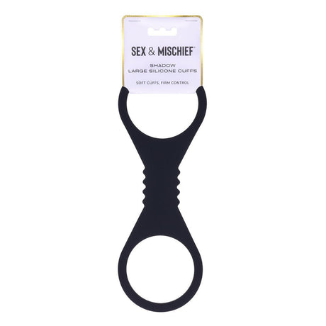 Sex And Mischief Shadow Large Silicone Cuffs Black Restraints - BONDAGE - TOYS