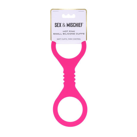 Sex and Mischief Small Hot Pink Silicone Cuffs Restraints - BONDAGE - TOYS