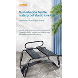 Sex Chair Adjustable Height Black w Handle and Arch Bridge - Adult Toys