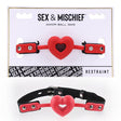Sex & Mischief Amor Ball Gag - Red/Black Mouth Restraint - BONDAGE - TOYS