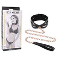 Sex & Mischief Brat Collar & Leash - Rose Gold/Black Restraint - BONDAGE - TOYS