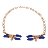 Sex & Mischief Cougar Chained Nipple Clamps - Gold - BONDAGE - TOYS