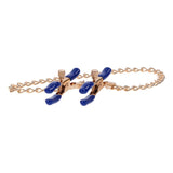 Sex & Mischief Cougar Chained Nipple Clamps - Gold - BONDAGE - TOYS