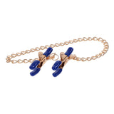 Sex & Mischief Cougar Chained Nipple Clamps - Gold - BONDAGE - TOYS