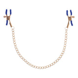 Sex & Mischief Cougar Chained Nipple Clamps - Gold - BONDAGE - TOYS