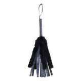 Sex & Mischief Cougar Faux Fur Flogger - Navy Blue/Black Furry Flogger Whip - BONDAGE - TOYS