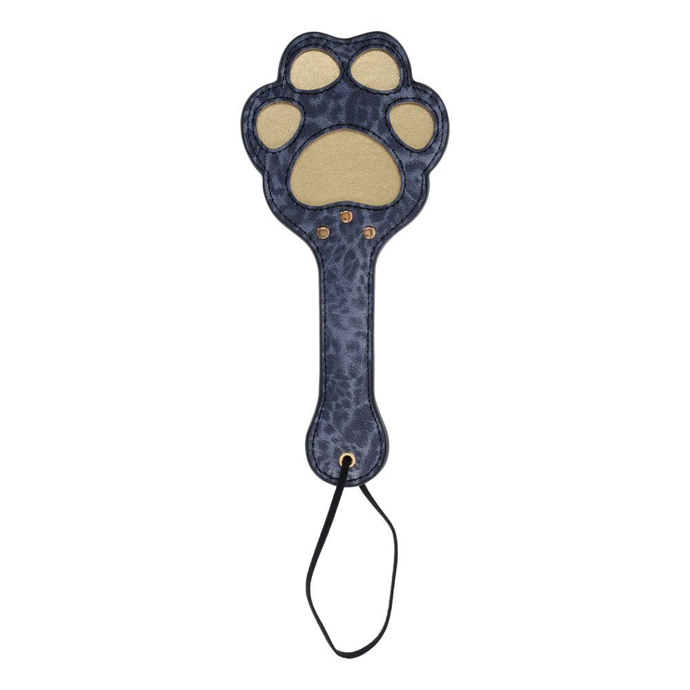 Sex & Mischief Cougar Paw Paddle - Navy Blue/Gold Spanking Paddle - BONDAGE - TOYS