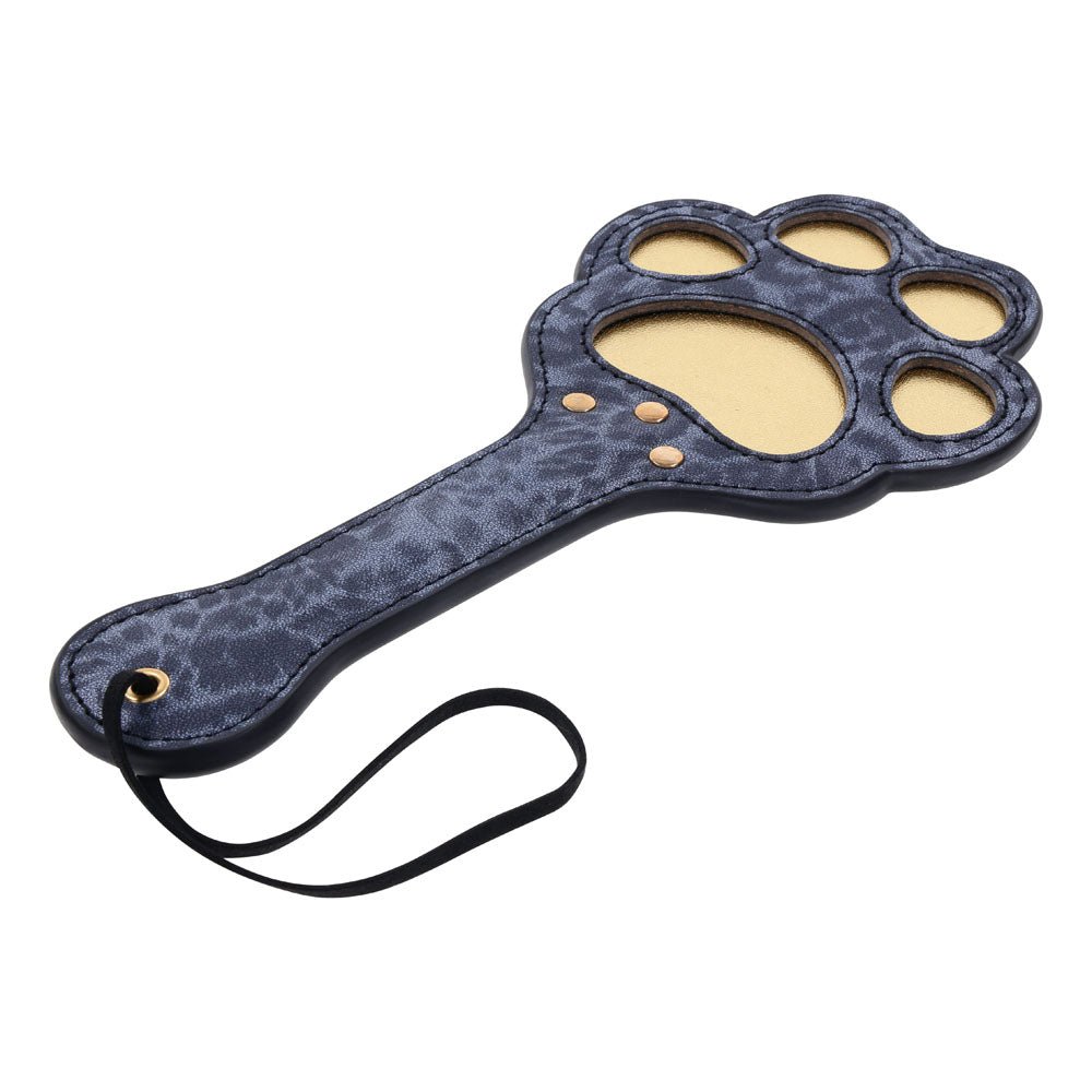 Sex & Mischief Cougar Paw Paddle - Navy Blue/Gold Spanking Paddle - BONDAGE - TOYS