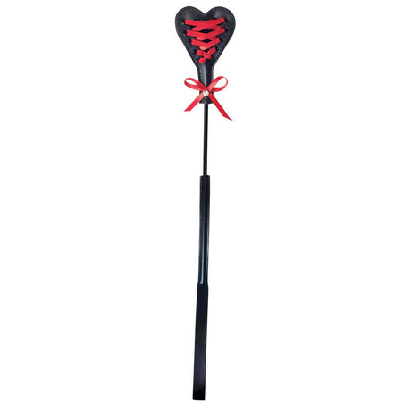 Sex & Mischief Heart Beat Crop - Black/Red 37.5 cm Crop Whip - BONDAGE - TOYS