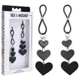 Sex & Mischief Heart Nipple Ties - Black Nipple Restraints - Set of 2 - BONDAGE - TOYS