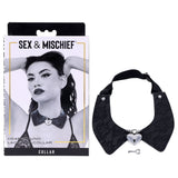 Sex & Mischief Heartbound Lace Day Collar - Black Submission Collar - BONDAGE - TOYS