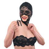 Sex & Mischief Lace Hush Hood - Black - BONDAGE - TOYS