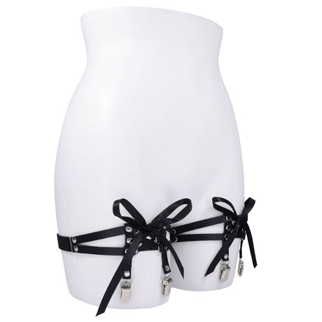 Sex & Mischief Laced Up Garters - Black Garters - BONDAGE - TOYS