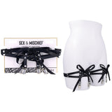 Sex & Mischief Laced Up Garters - Black Garters - BONDAGE - TOYS