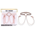 Sex & Mischief Peaches n CreaMe Collar with Nipple Clamps | Rose Gold - BONDAGE - TOYS