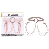 Sex & Mischief Peaches n CreaMe Collar with Nipple Clamps | Rose Gold - BONDAGE - TOYS