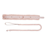 Sex & Mischief Peaches n CreaMe Fur Collar & Leash - Peach - BONDAGE - TOYS