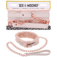 Sex & Mischief Peaches n CreaMe Fur Collar & Leash - Peach - BONDAGE - TOYS