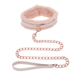 Sex & Mischief Peaches n CreaMe Fur Collar & Leash - Peach - BONDAGE - TOYS