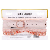 Sex & Mischief Peaches n CreaMe Fur Collar & Leash - Peach - BONDAGE - TOYS