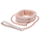 Sex & Mischief Peaches n CreaMe Fur Collar & Leash - Peach - BONDAGE - TOYS
